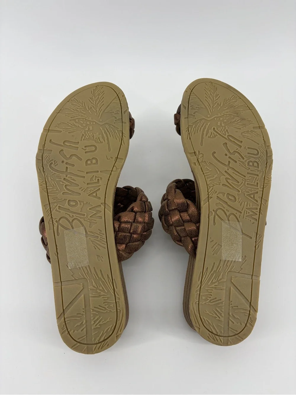 Blowfish Braided Metallic Bronze Slide Sandals - Women - Picture 6 of 7